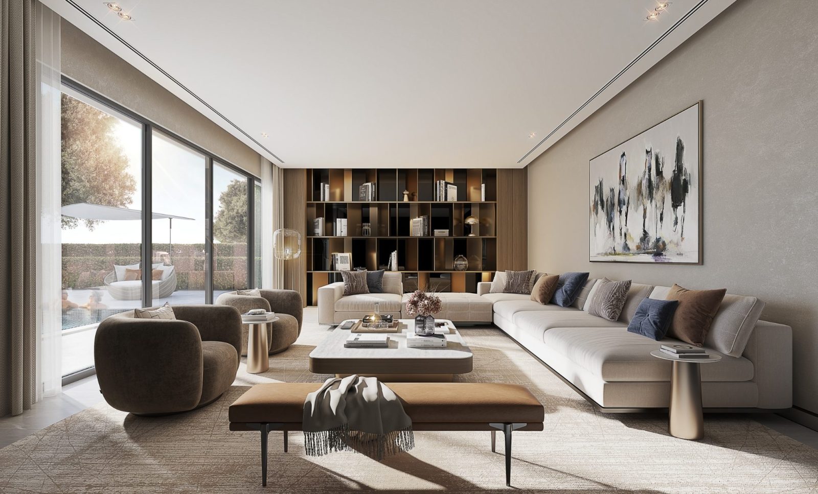 Formal living room in a five-bedroom Type B villa at The Grove