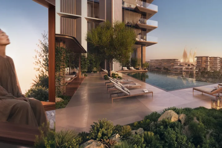 Aldar Sei Saadiyat, Sei Saadiyat pool terrace and residential building