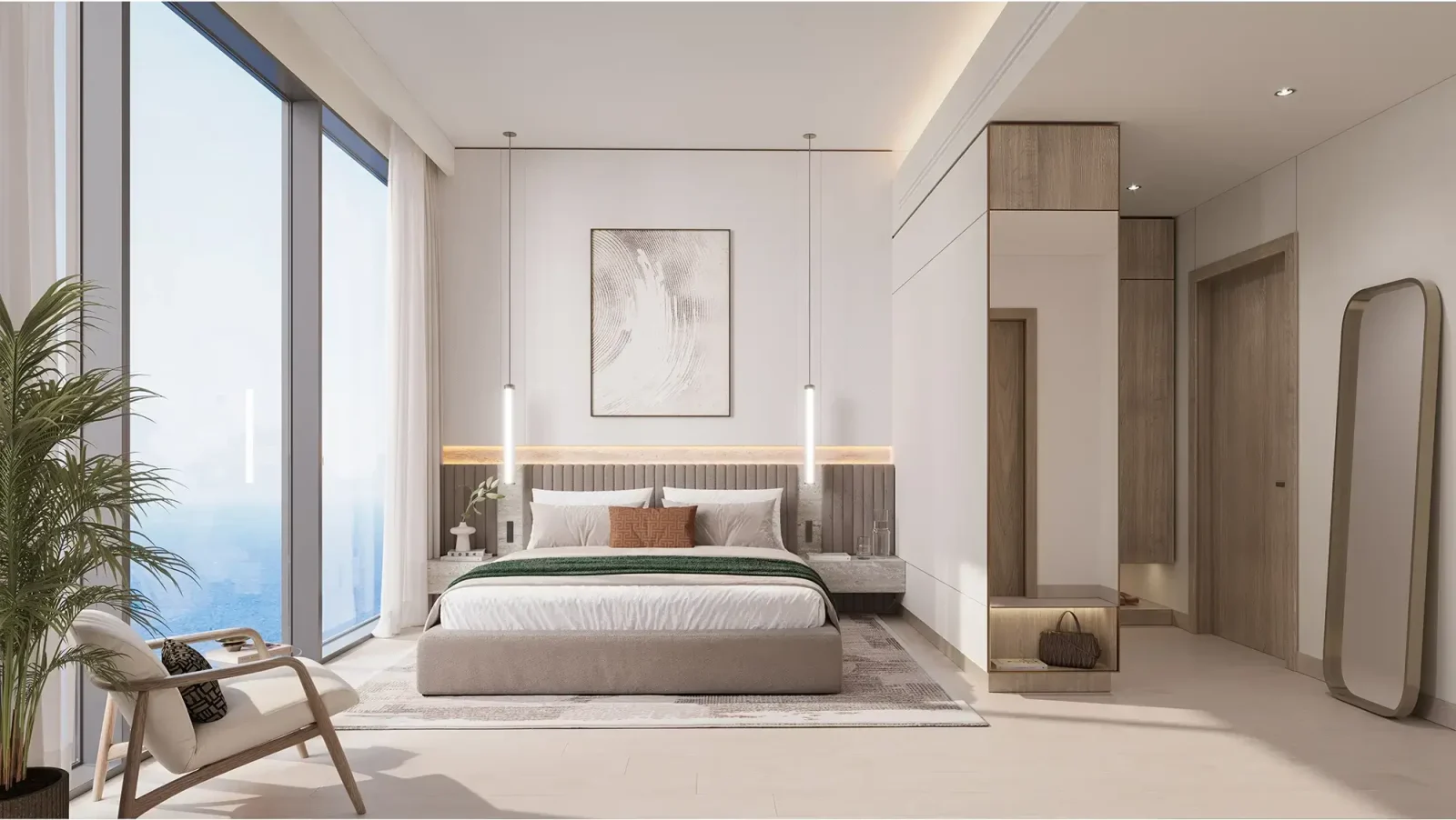 Bedroom render in a Solera apartment by RAK Properties