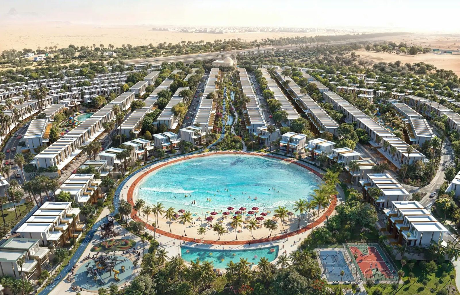 Tilal Binghatti masterplan aerial view in Al Rowaiyah First, Dubai