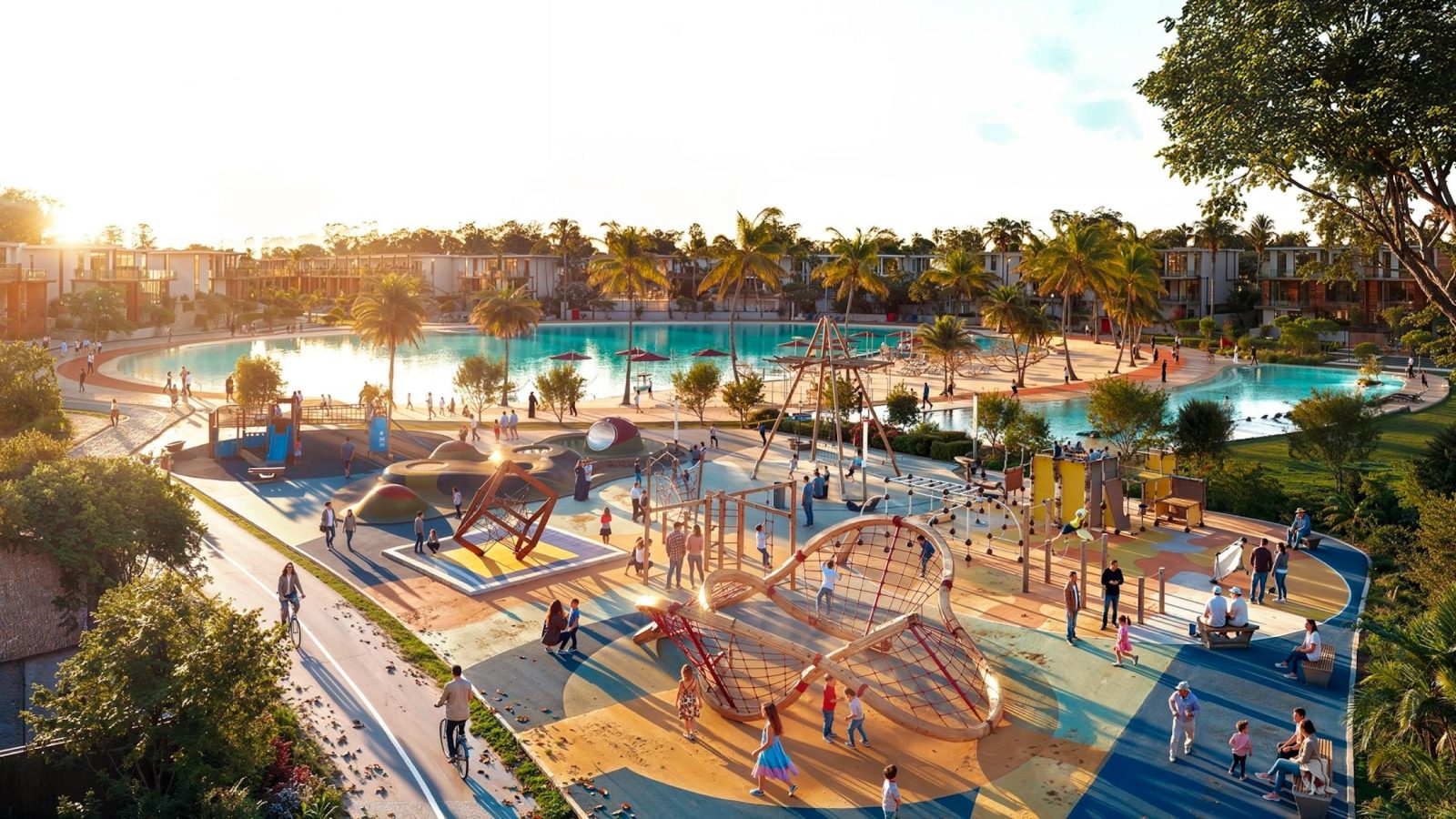 Cycling and jogging loop at Tilal Binghatti, Dubai